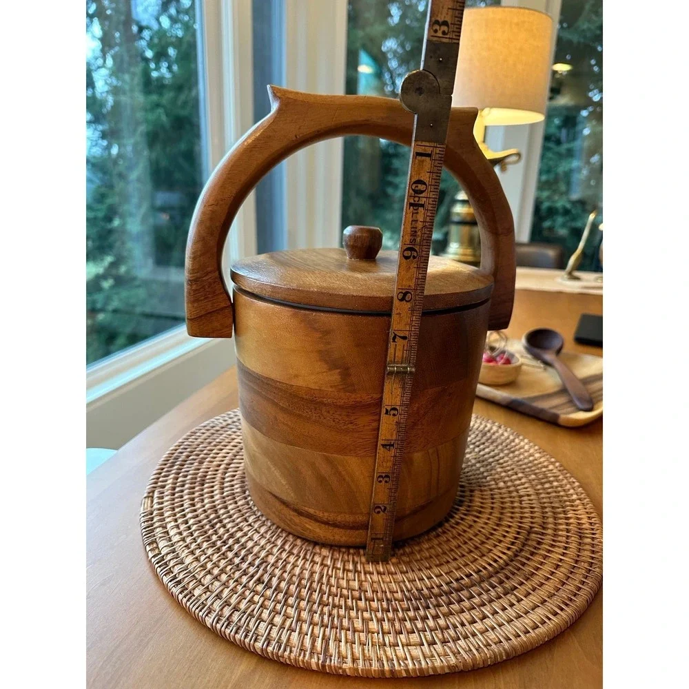 MCM Dansk Wooden Ice Bucket